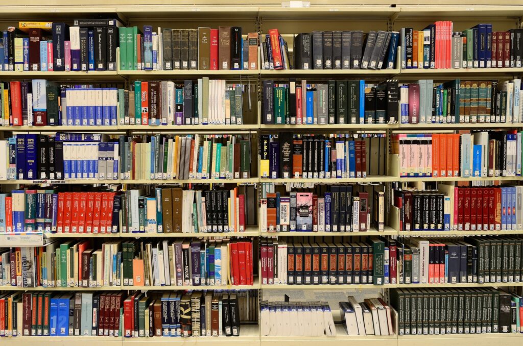 Books on a bookshelf