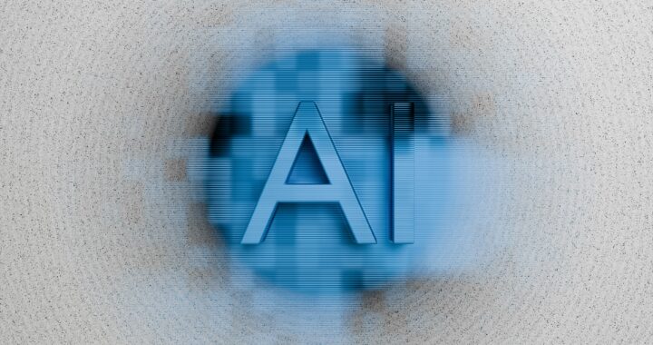 A graphic of the word AI
