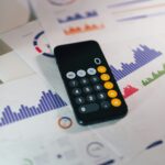 Calculator and paperwork