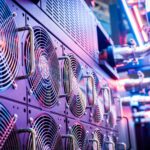 A close up of a data centre