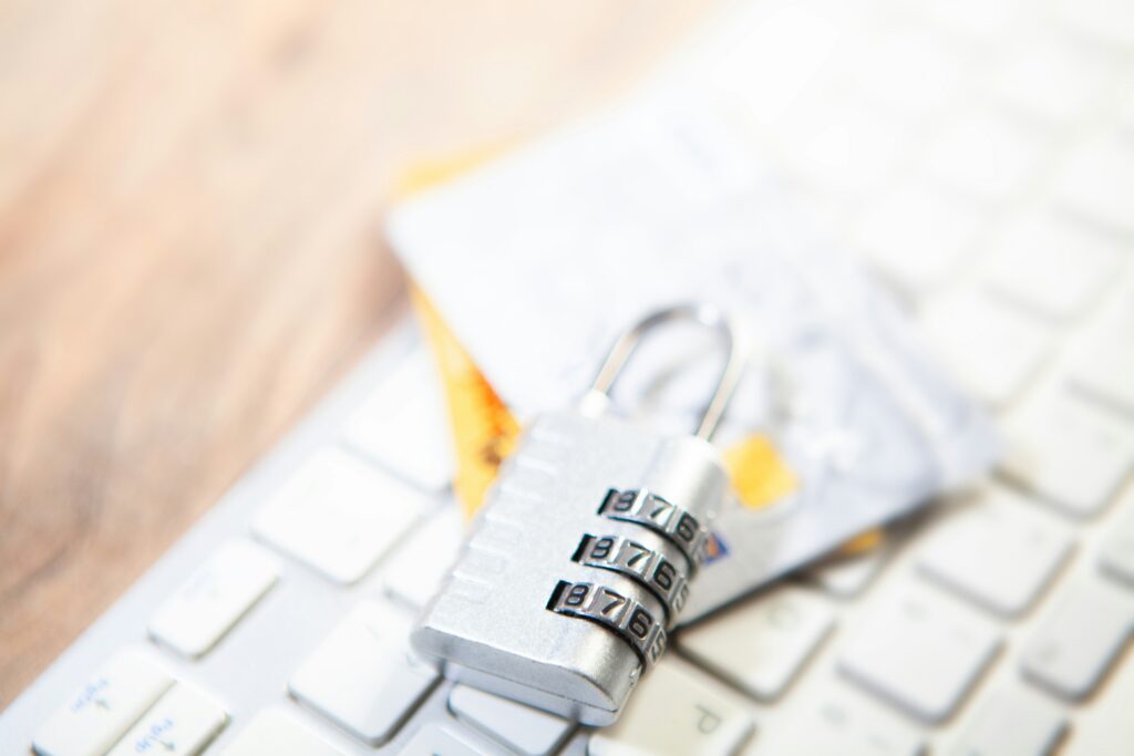 A padlock and a keyboard