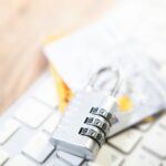 A padlock and a keyboard
