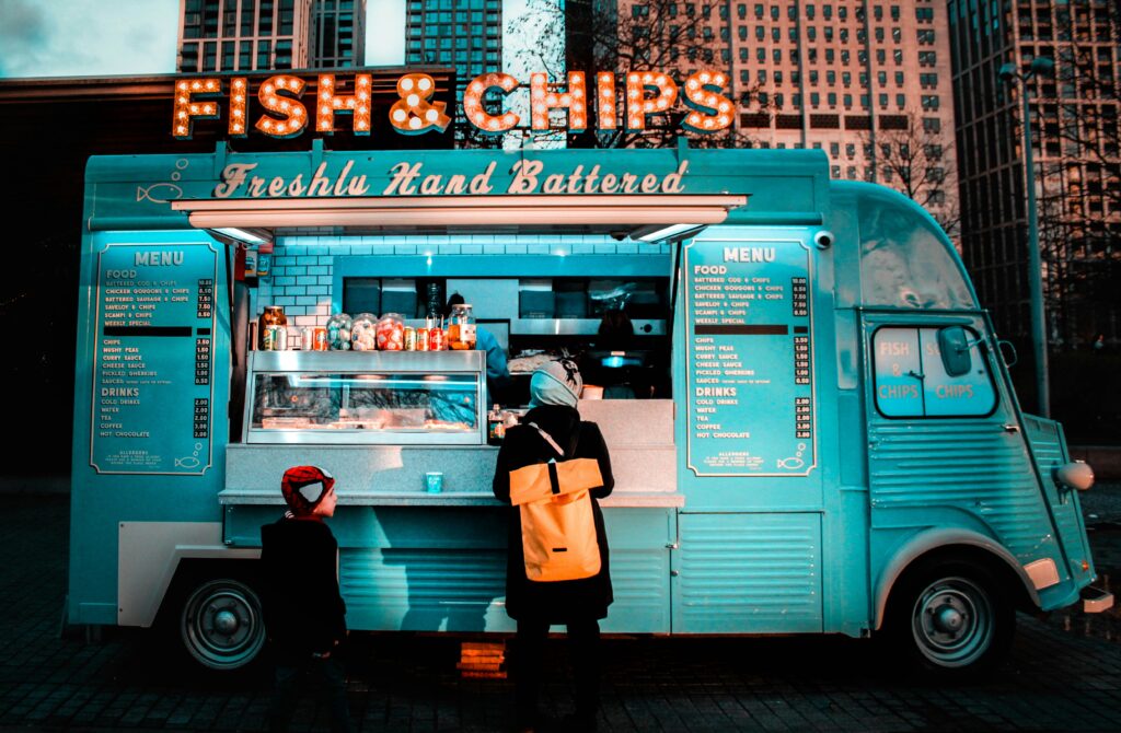 A fish and chip van