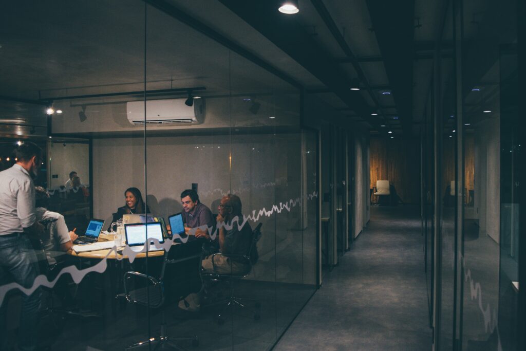 A startup business meeting