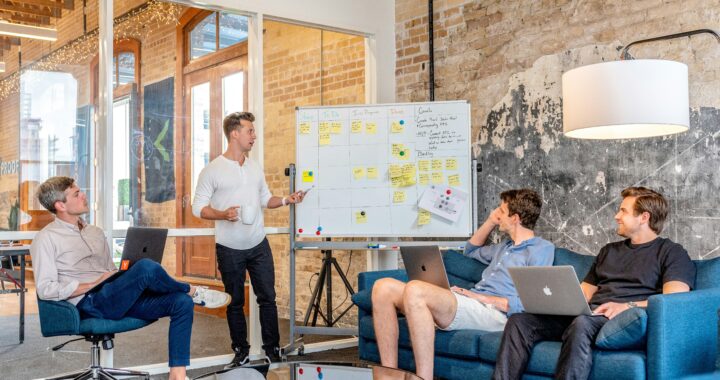 A startup business meeting