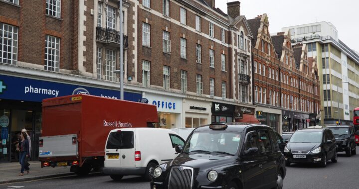 A bustling British street