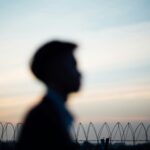 A silhouette of a man