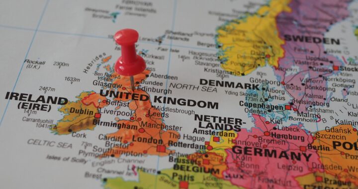 A map of Europe, with Germany and the UK prominent